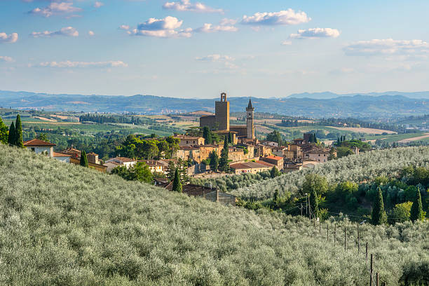 Villaggio collinare tra gli ulivi, nei pressi di Lamporecchio